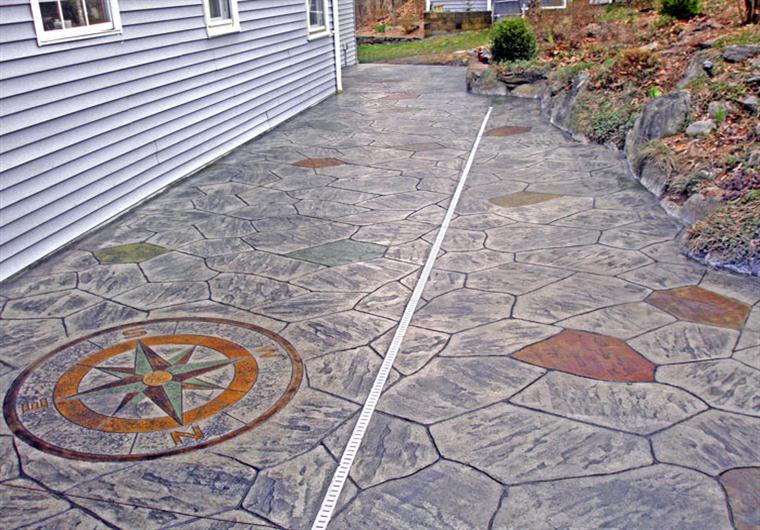 flag stone concrete