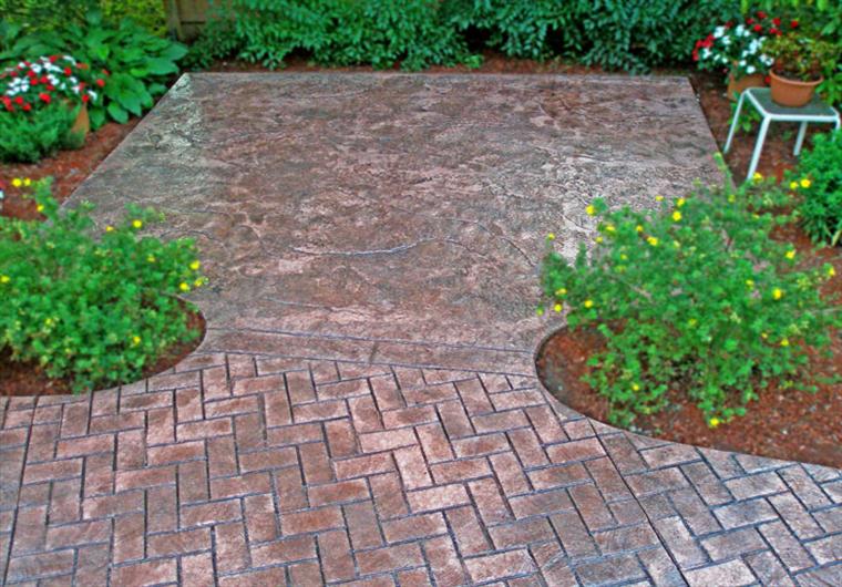 brick concrete stamped